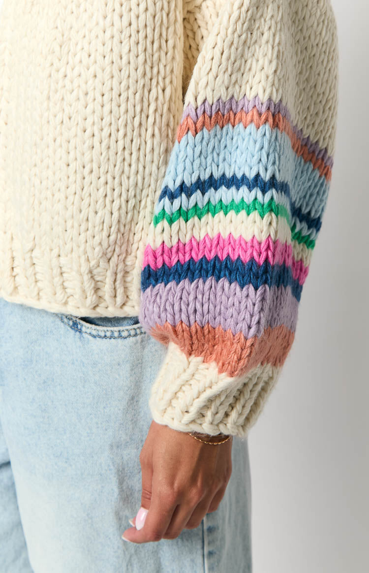 Bad Habits Cream Multi Knit Cardigan — 7