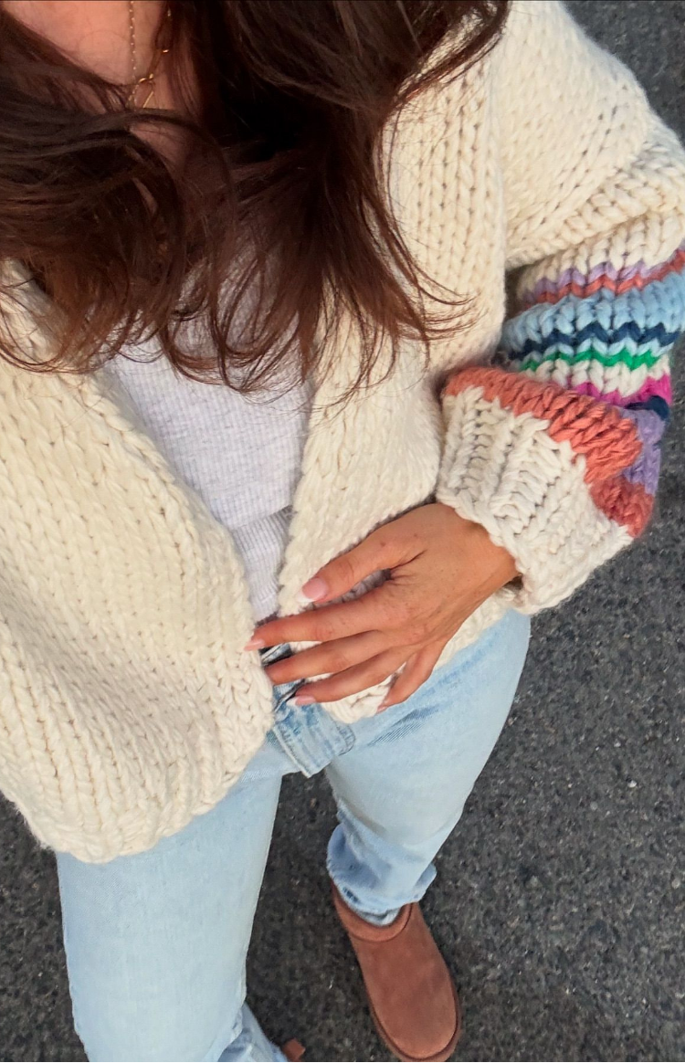 Bad Habits Cream Multi Knit Cardigan — 10
