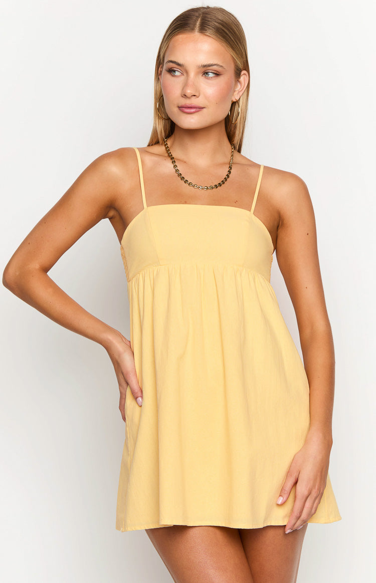 Lotus Love Affair Yellow Mini Dress — 2