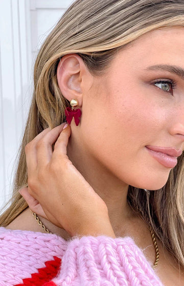 Isibel Red Bow Earrings — 1