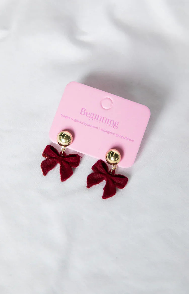 Isibel Red Bow Earrings — 1
