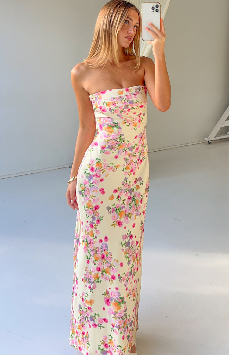 Maiah Yellow Bloom Maxi Dress — 5