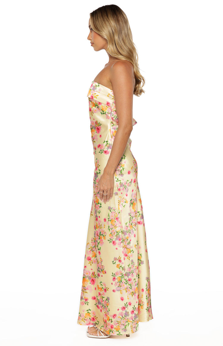 Maiah Yellow Bloom Maxi Dress — 9