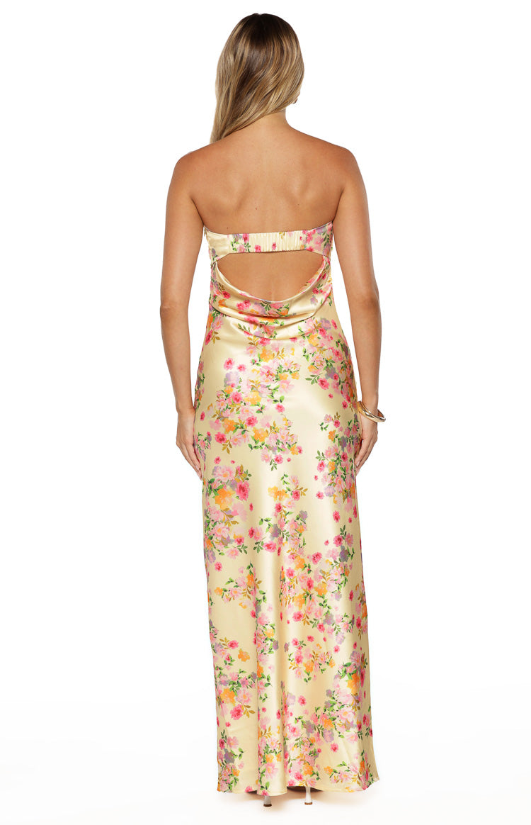 Maiah Yellow Bloom Maxi Dress — 10