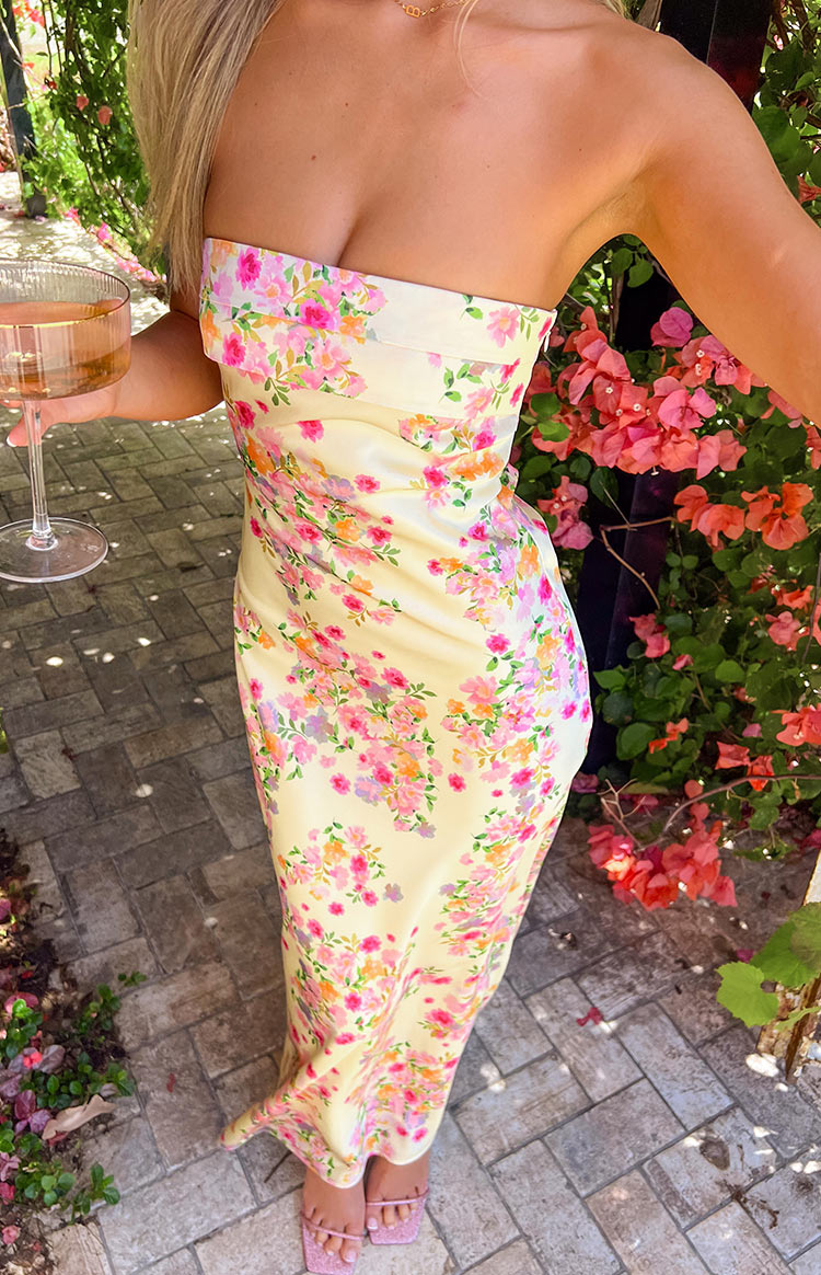 Maiah Yellow Bloom Maxi Dress — 12