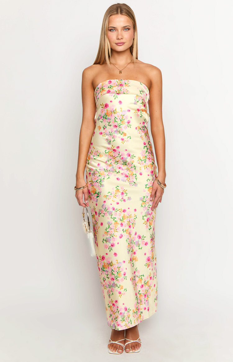 Maiah Yellow Bloom Maxi Dress — 16