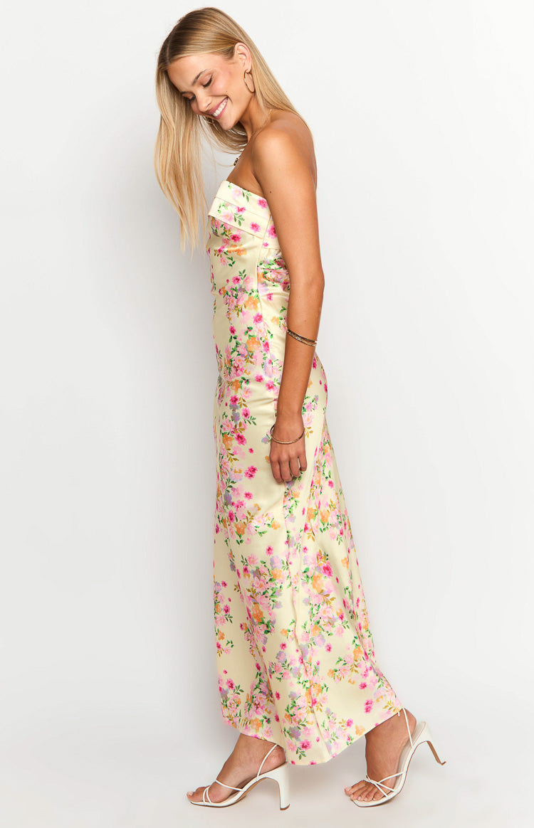 Maiah Yellow Bloom Maxi Dress — 17