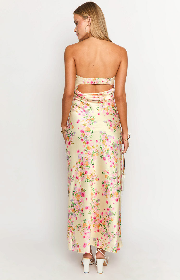 Maiah Yellow Bloom Maxi Dress — 18