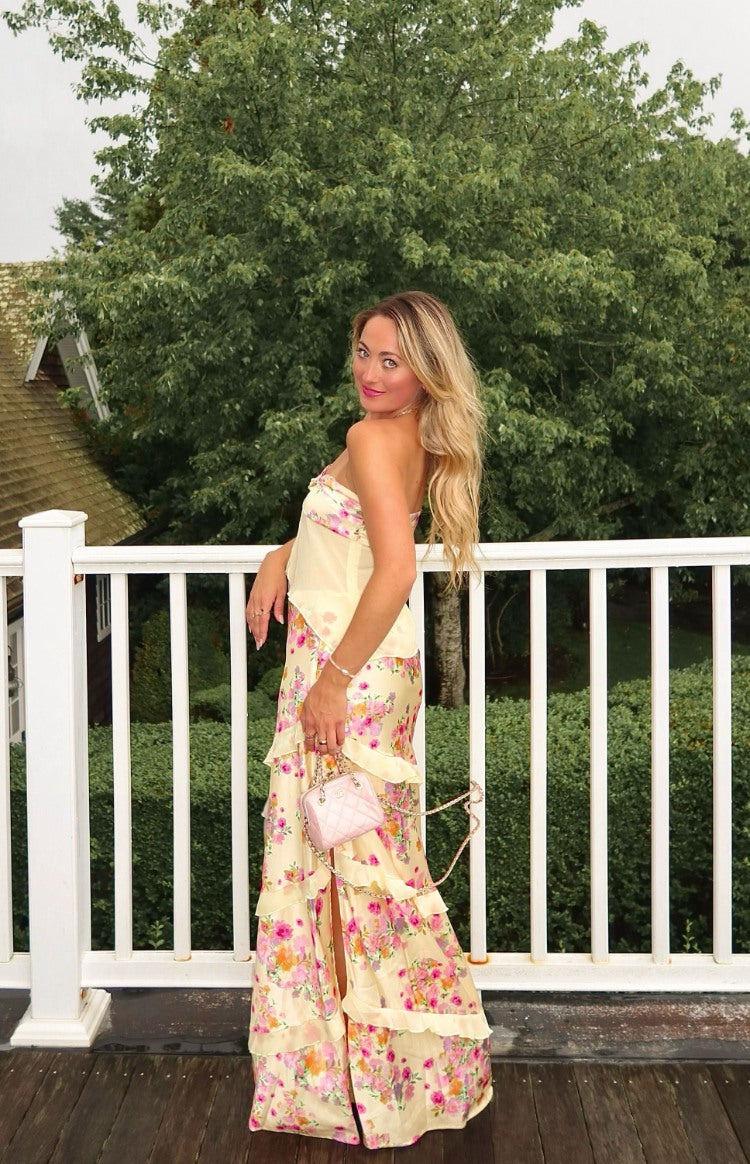 Saldana Yellow Bloom Maxi Skirt — 5