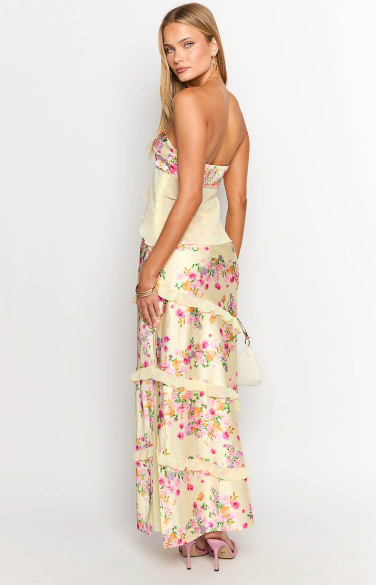 Saldana Yellow Bloom Maxi Skirt — 6