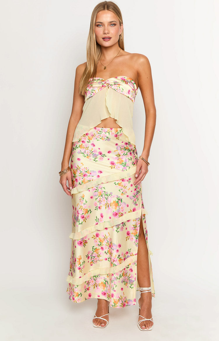 Saldana Yellow Bloom Maxi Skirt — 7