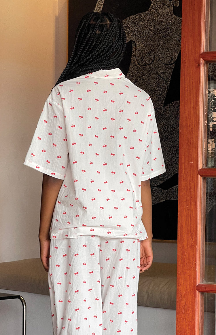 Alexea Cherry Print Pajama Shirt — 9