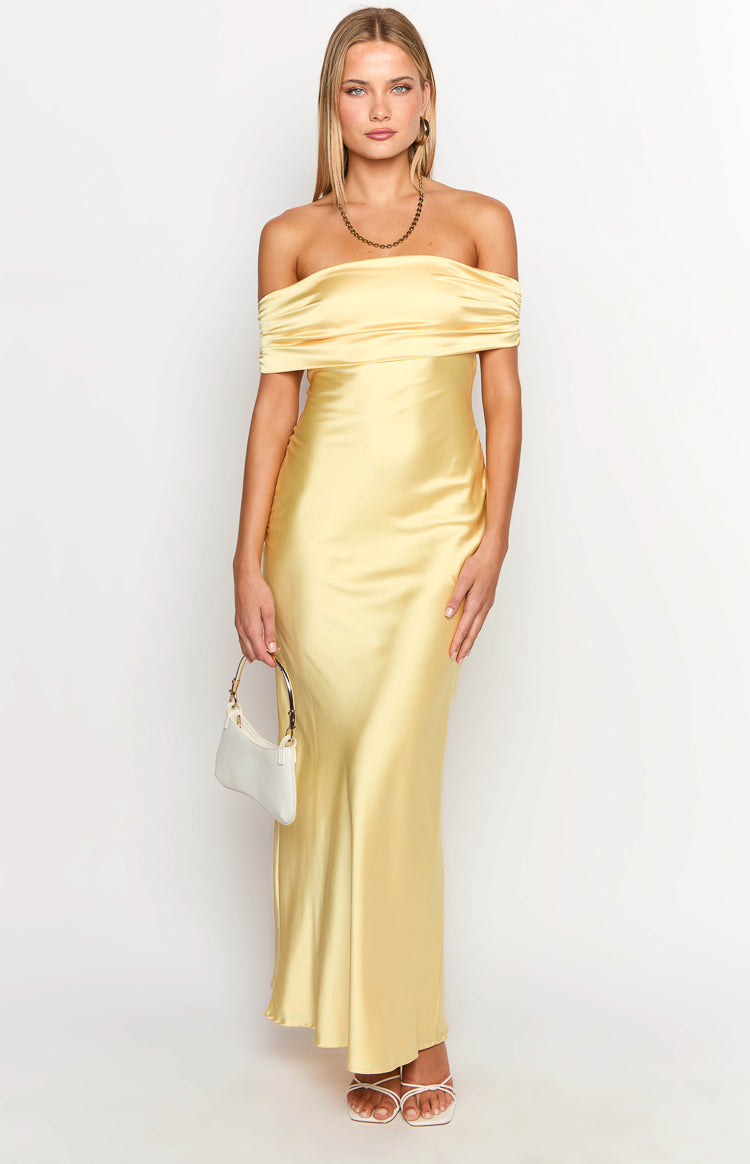Seraphina Yellow Off The Shoulder Maxi Dress — 2