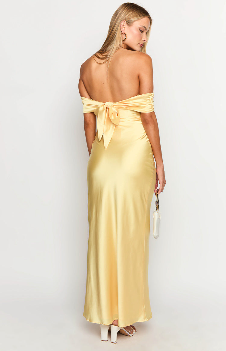 Seraphina Yellow Off The Shoulder Maxi Dress — 5