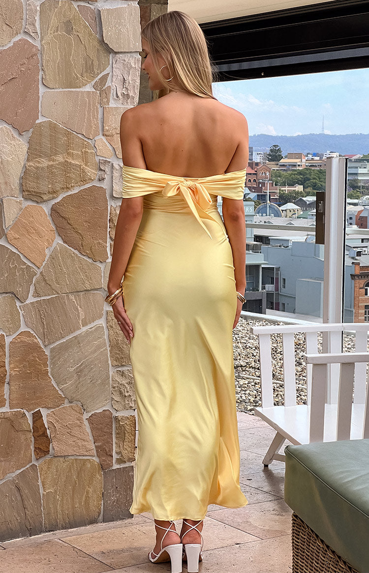 Seraphina Yellow Off The Shoulder Maxi Dress — 9