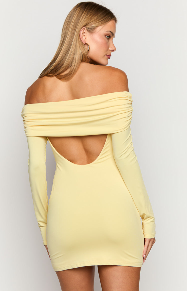 Junie Yellow Long Sleeve Mini Dress — 5