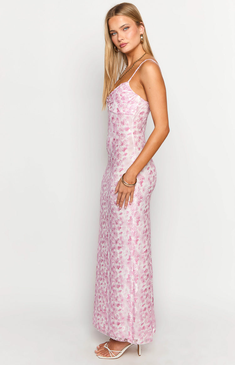 Alanna Pink Lace Maxi Dress — 6