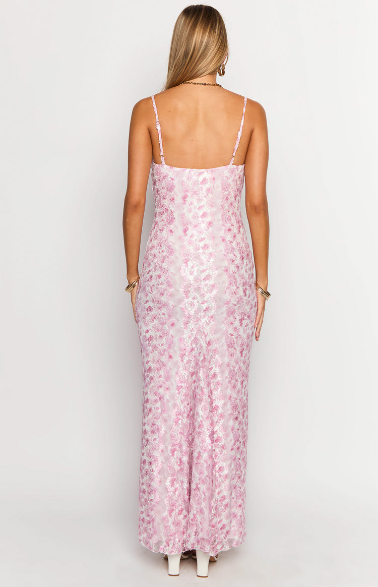 Alanna Pink Lace Maxi Dress — 4