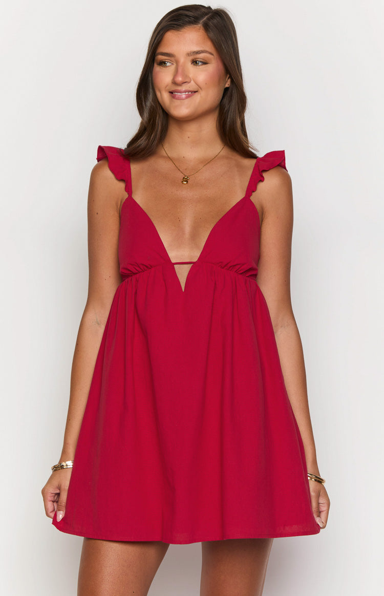 Tammie Red Mini Dress — 1