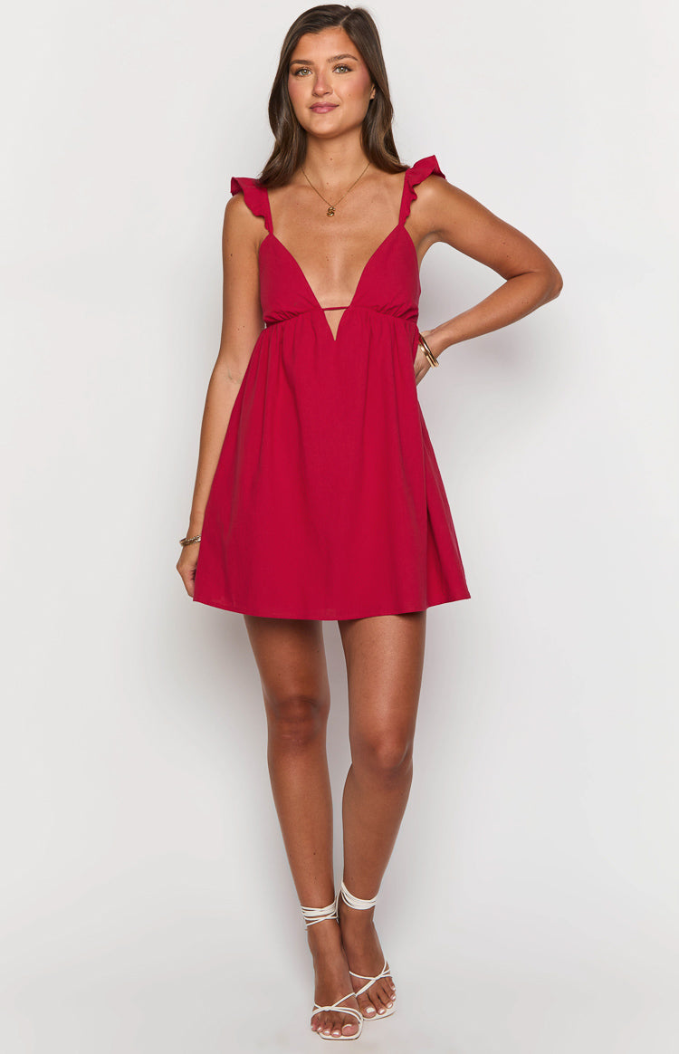 Tammie Red Mini Dress — 3