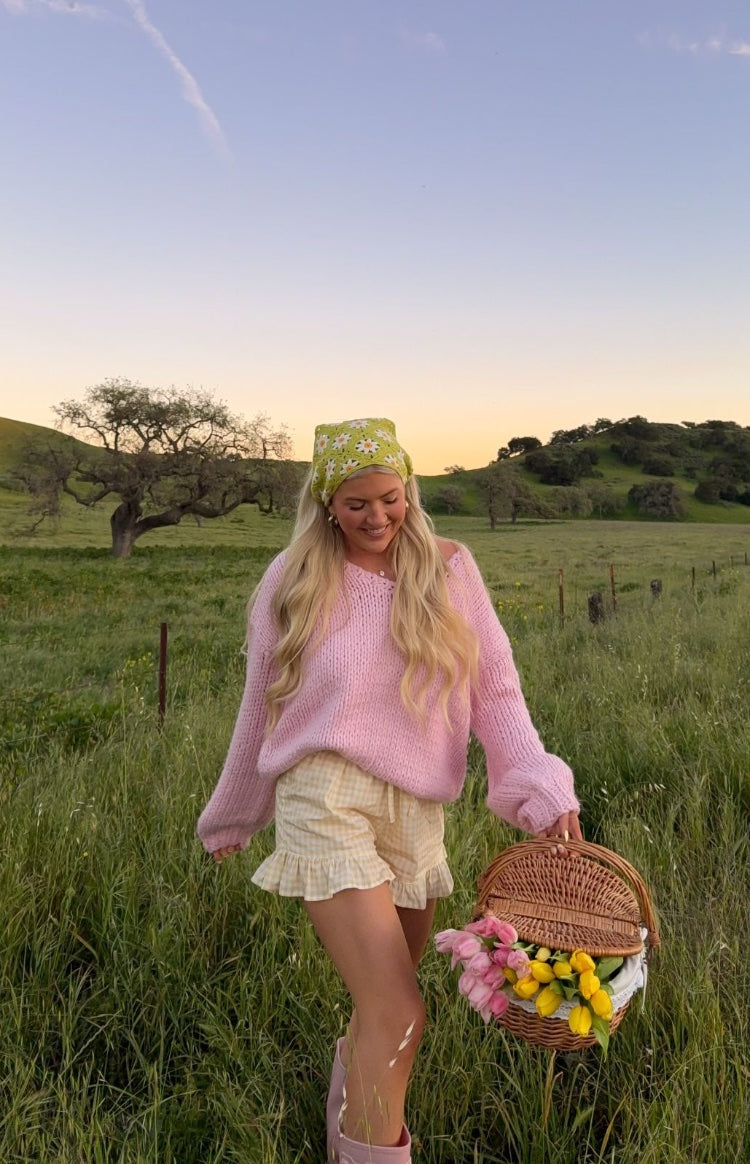 Delvey Light Pink Chunky Knit Sweater — 8