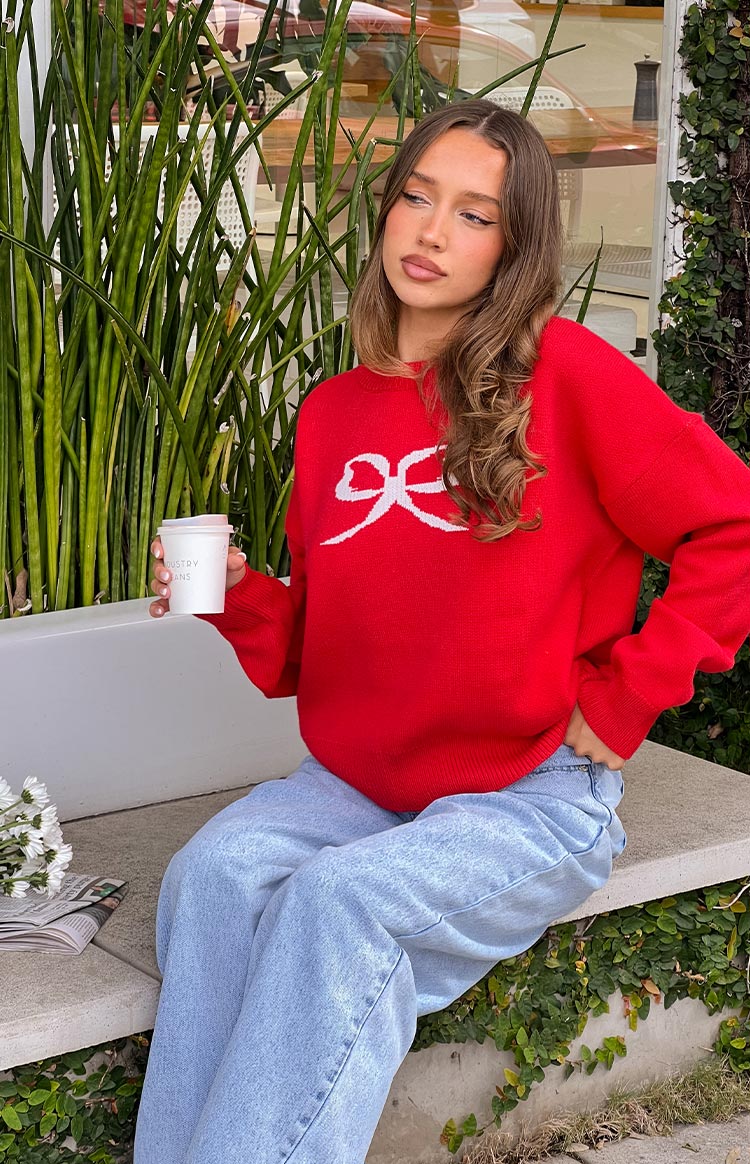 Zami Red Bow Sweater — 2