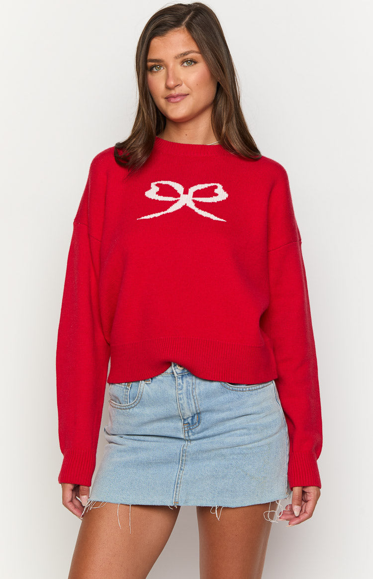 Zami Red Bow Sweater — 3