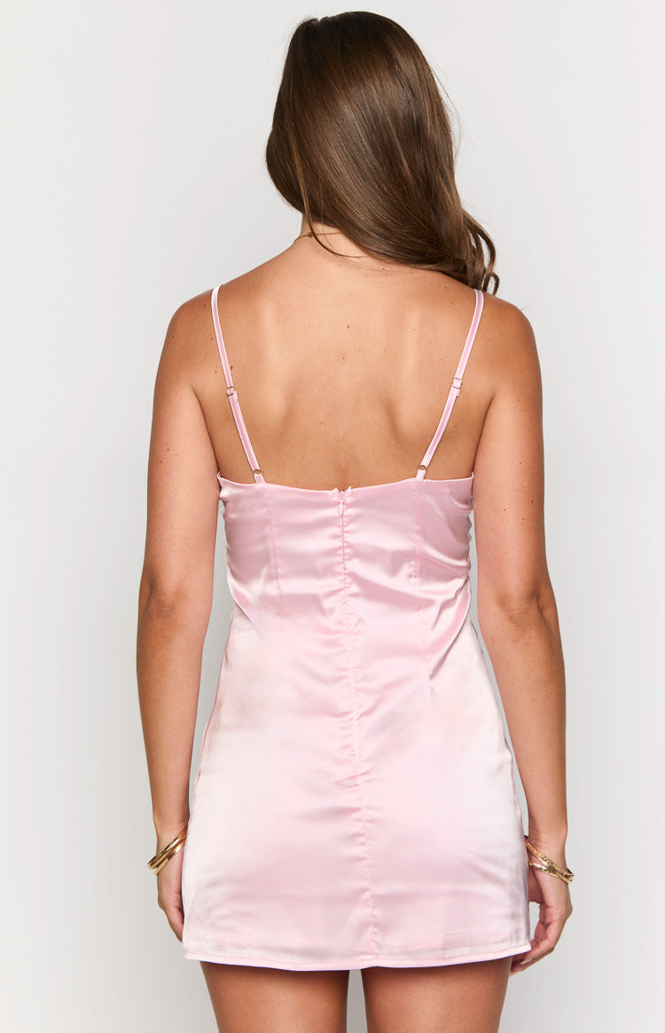 Honey Light Pink Contrast Mini Dress — 7