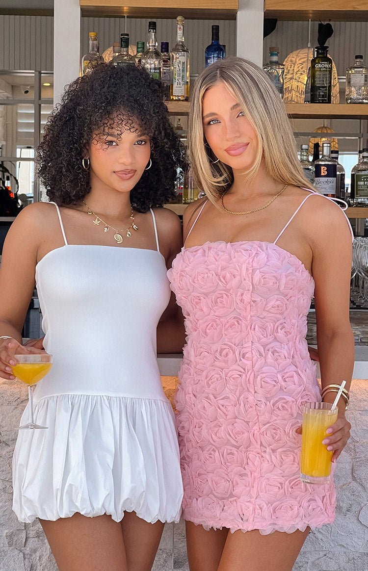 Memories White Bubble Mini Dress — 7