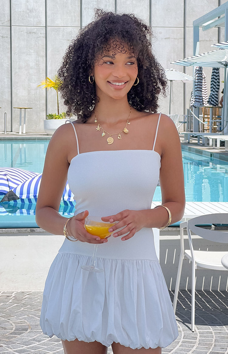 Memories White Bubble Mini Dress — 10