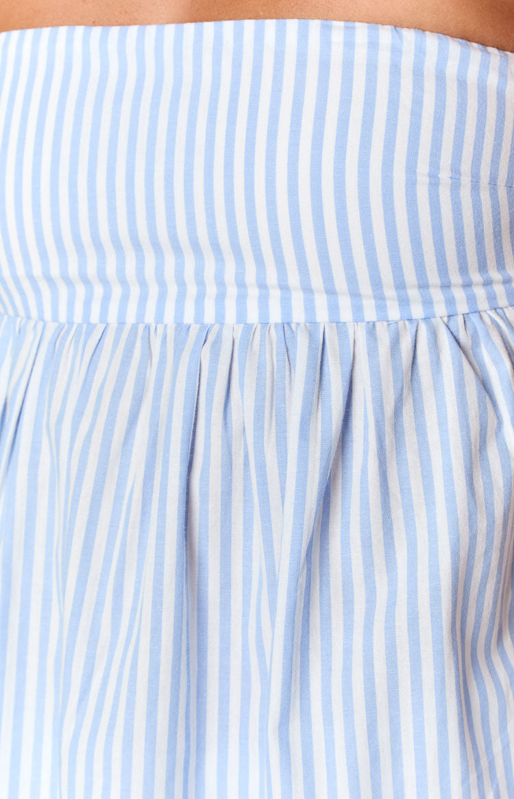 Klee Light Blue Strapless Tie Back Top — 15