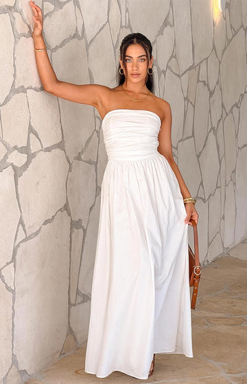 Josianne White Strapless Maxi Dress — 1