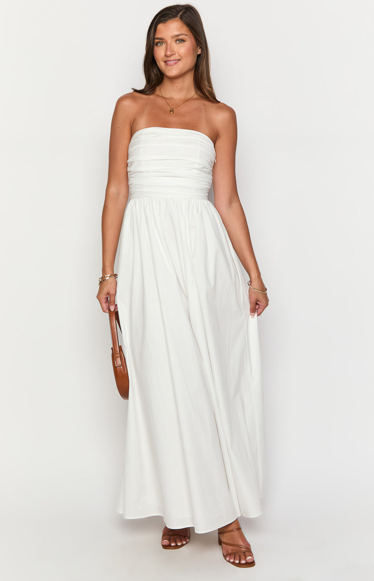 Josianne White Strapless Maxi Dress — 3