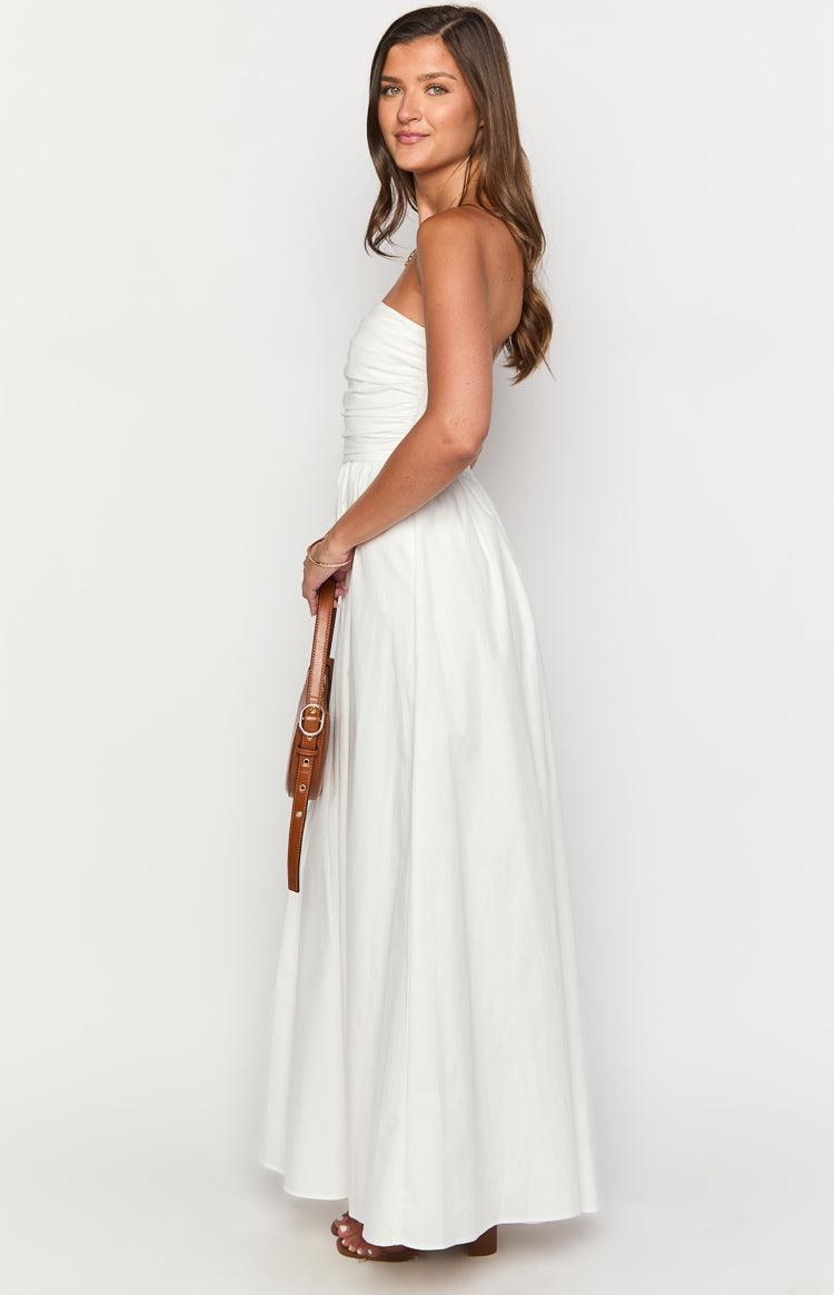Josianne White Strapless Maxi Dress — 4