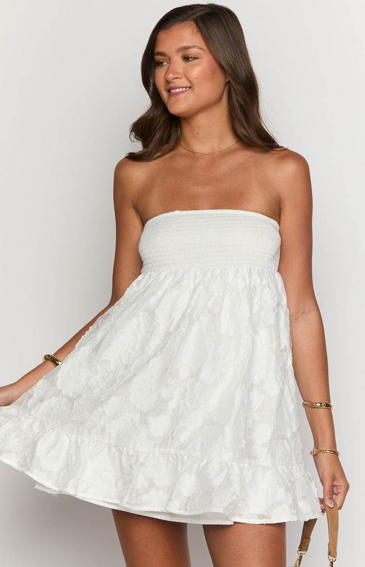 Wiley White Strapless Mini Dress — 1