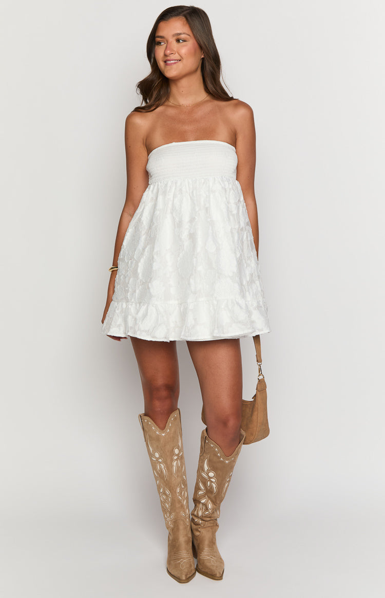 Wiley White Strapless Mini Dress — 3