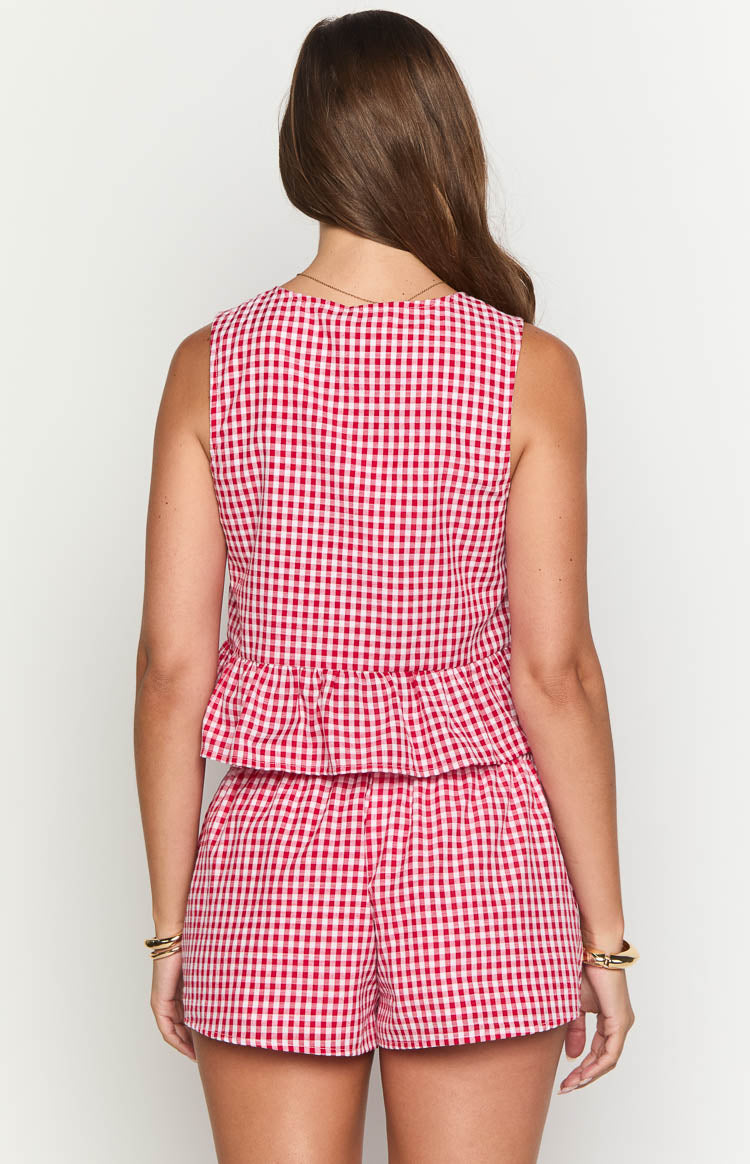 Baxter Red Gingham Shorts — 7