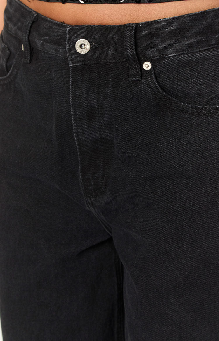 She's Yours Black Wide Leg Boyfriend Jeans — 7