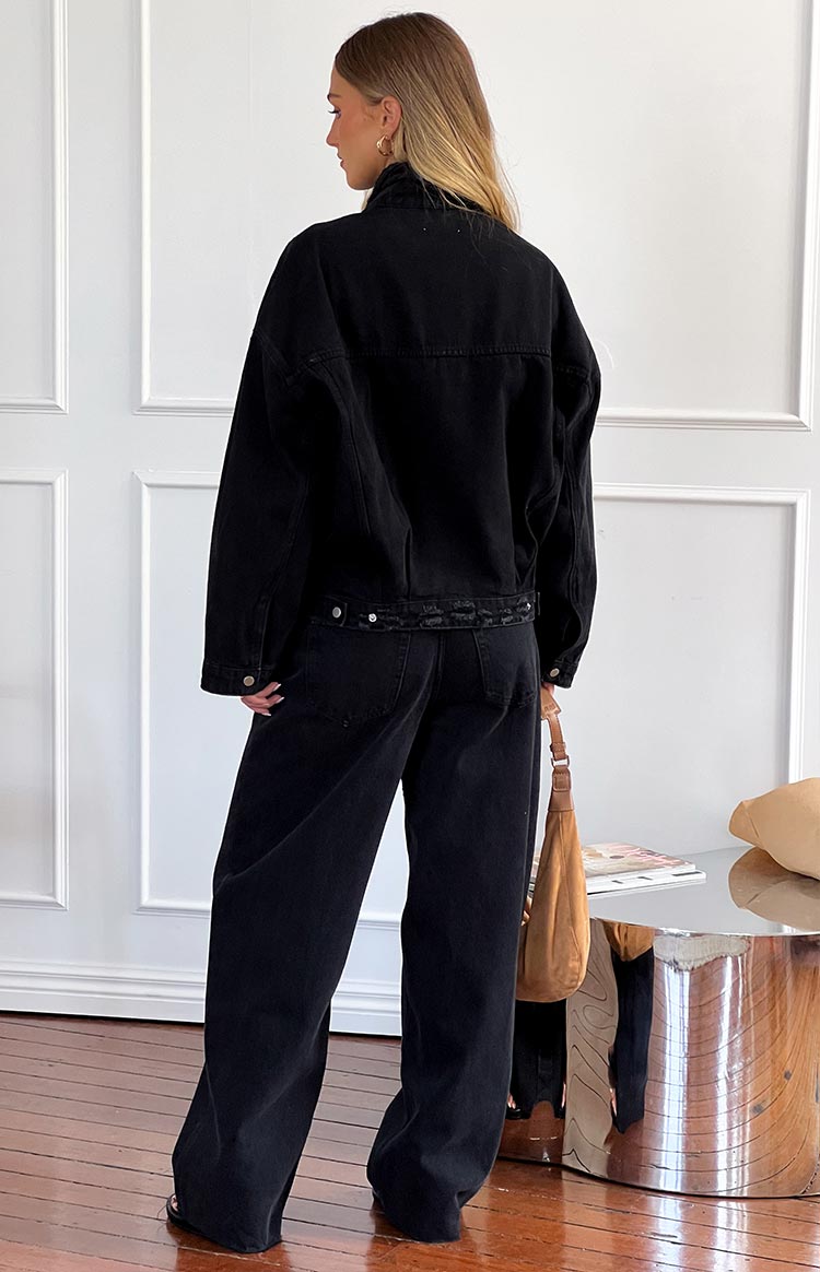 She's Yours Black Wide Leg Boyfriend Jeans — 14