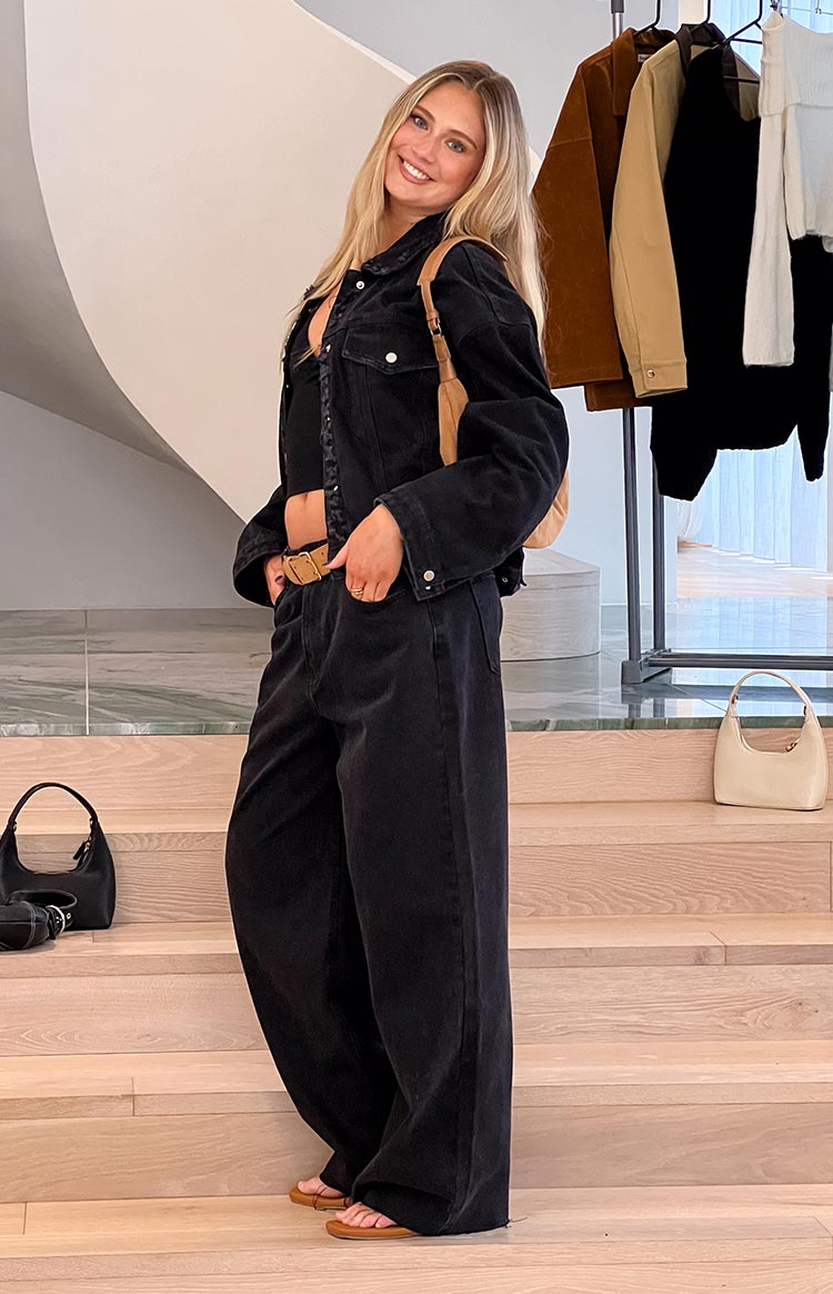 She's Yours Black Wide Leg Boyfriend Jeans — 18