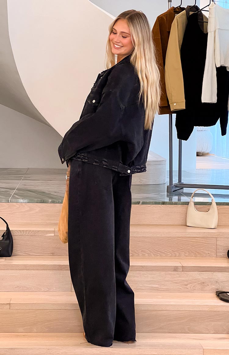 She's Yours Black Wide Leg Boyfriend Jeans — 19
