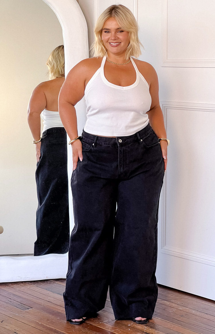 She's Yours Black Wide Leg Boyfriend Jeans — 21