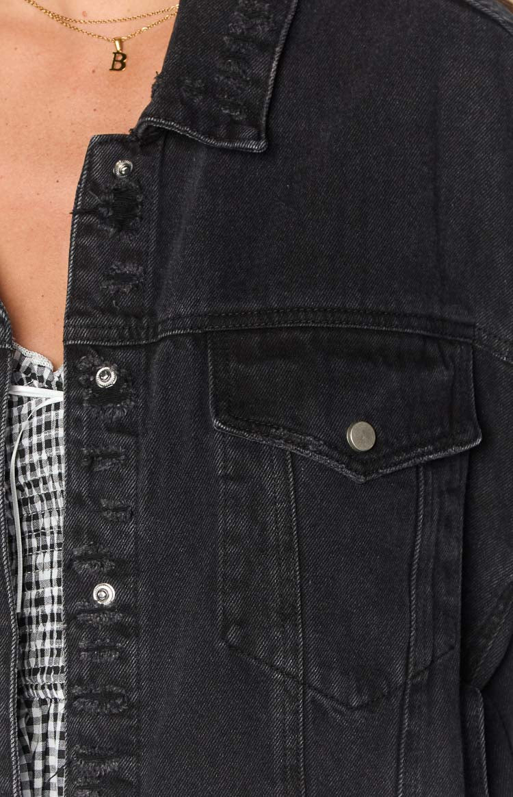 Hugo Black Oversized Denim Jacket — 6
