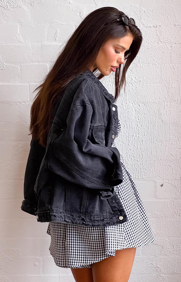 Hugo Black Oversized Denim Jacket — 9