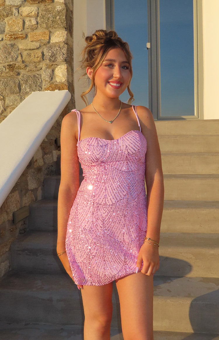 Penny Lane Pink Sequin Mini Dress — 1