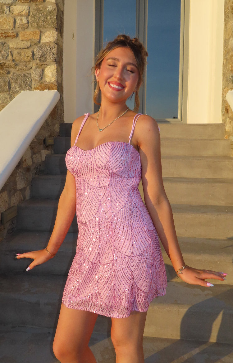 Penny Lane Pink Sequin Mini Dress — 2