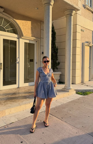 Raldo Black Gingham Playsuit — 1
