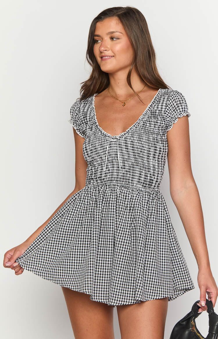 Raldo Black Gingham Playsuit — 5