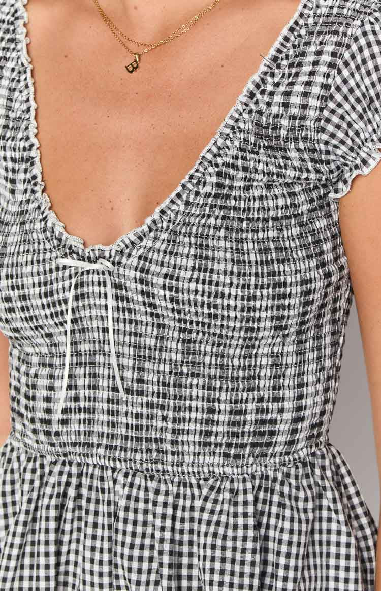 Raldo Black Gingham Playsuit — 9