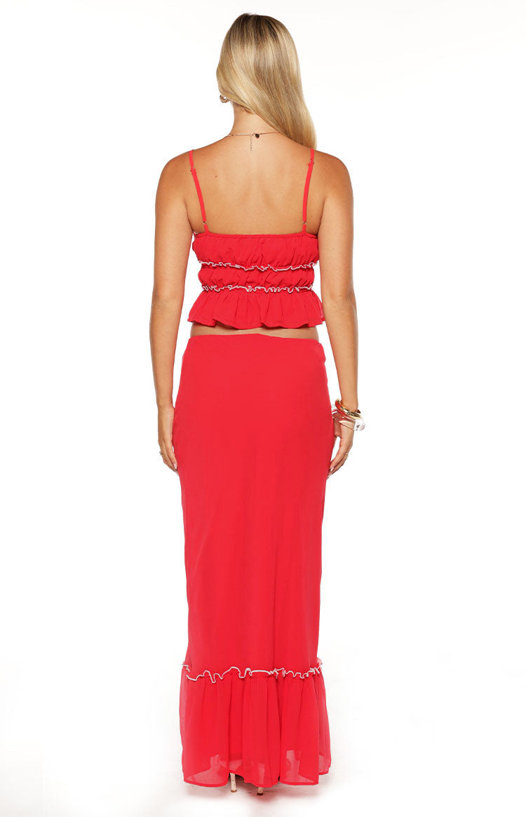 Wiatt Red Maxi Skirt — 7